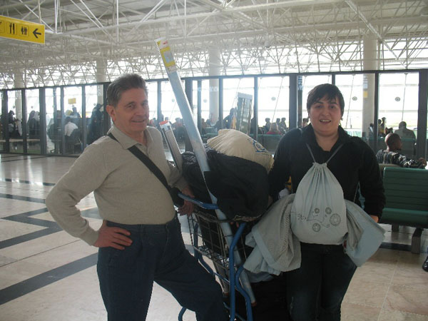 Mariano Sanci (ItalianCA) and LuzMa Puousa (Spanish CA) in Adis Abeba airport